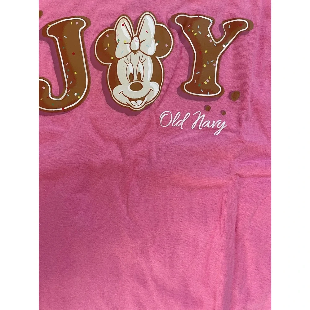 Old Navy Disney Girls Pink Joy Minnie Mouse Gingerbread Holiday Pajama Set L‎ 10